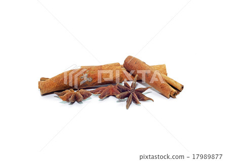 Spice star anise, cinnamon isolated on white 17989877