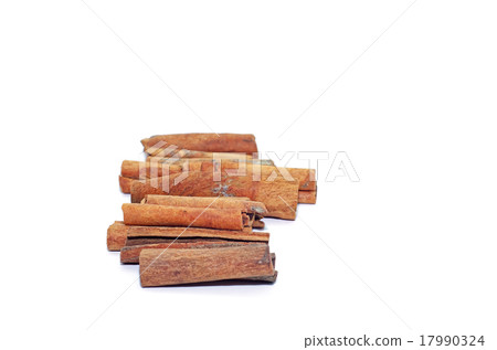 Cinnamon isolation on a white background. Cinnamon isolation on a white background. 17990324