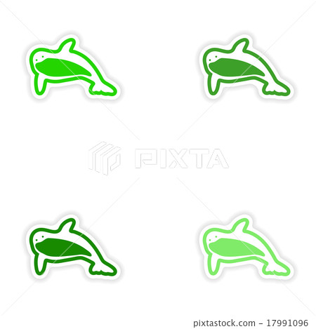 Set paper stickers on white background killer Set paper stickers on white background killer 17991096