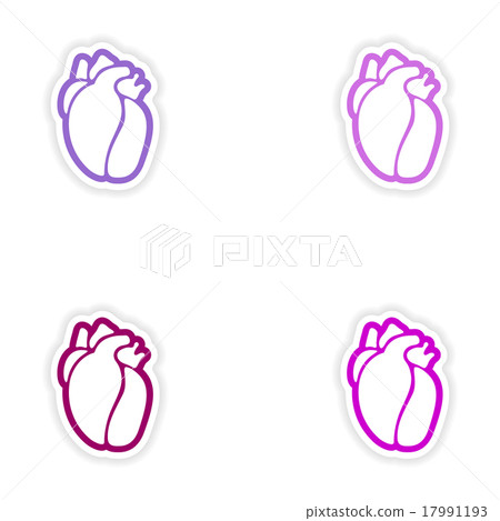 Set of paper stickers on white background human Set of paper stickers on white background human 17991193