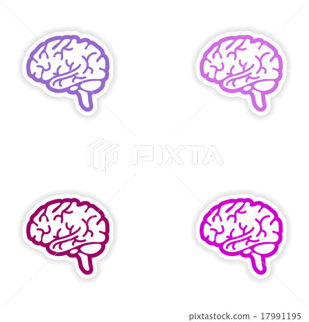 Set of paper stickers on white background human Set of paper stickers on white background human 17991195
