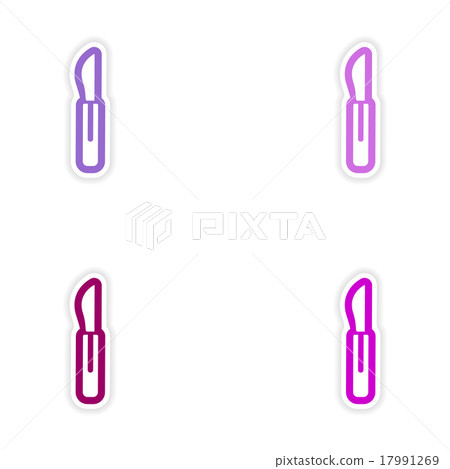 Set of paper stickers on white background medical 17991269