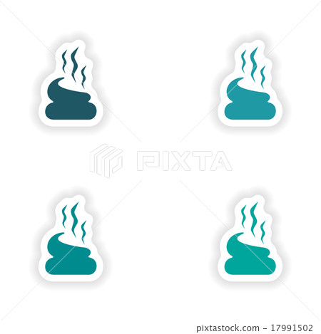assembly realistic sticker design on paper poop 17991502
