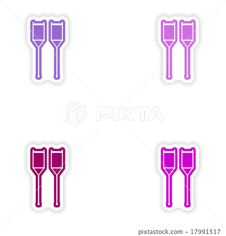 Set of paper stickers on white background medical 17991517