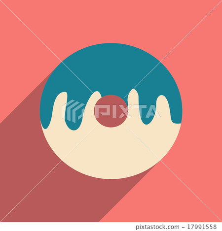 Flat with shadow icon and mobile application donut Flat with shadow icon and mobile application donut 17991558