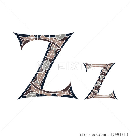Low poly letter Z in brown mosaic polygon Low poly letter Z in brown mosaic polygon 17991713