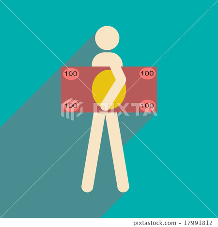 Flat with shadow icon People and dollar Flat with shadow icon People and dollar 17991812
