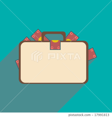 Flat with shadow icon case with money Flat with shadow icon case with money 17991813