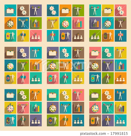Flat with shadow concept stylish business icons Flat with shadow concept stylish business icons 17991815