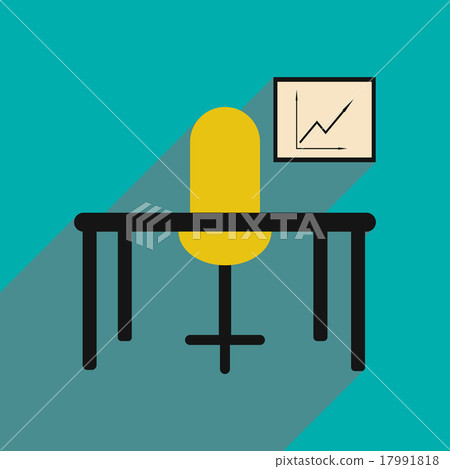 Flat with shadow icon office desk chair chart Flat with shadow icon office desk chair chart 17991818