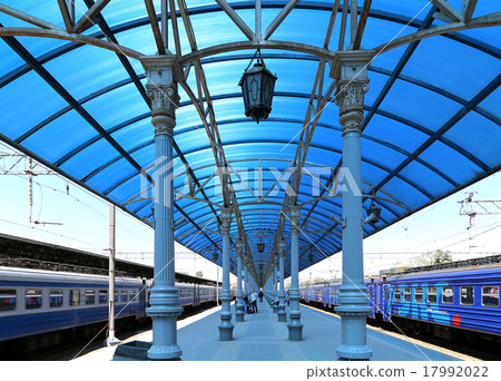 Train on Moscow passenger platform, russia 17992022
