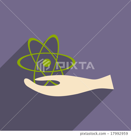 Flat with shadow icon and mobile application atom Flat with shadow icon and mobile application atom 17992959