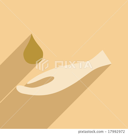 Flat with shadow icon and mobile application hand - Stock Illustration ...