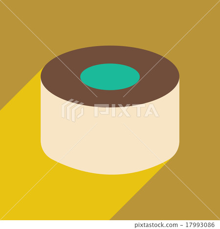 Flat with shadow icon and mobile application sushi 17993086