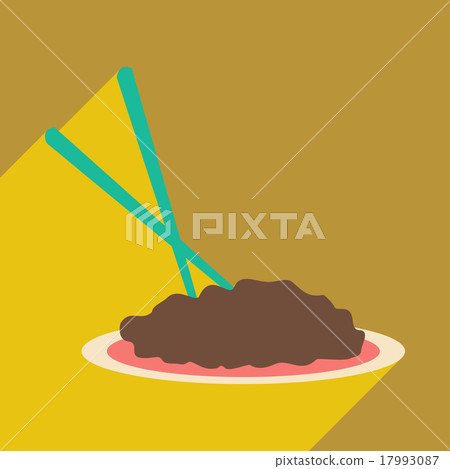 Flat with shadow icon and mobile application  17993087