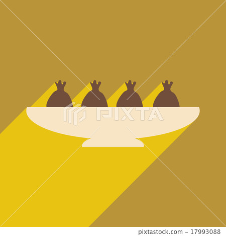 Flat with shadow icon and mobile application meat Flat with shadow icon and mobile application meat 17993088