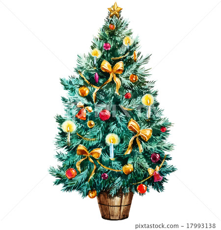 Download Watercolor Christmas Tree Stock Illustration 17993138 Pixta PSD Mockup Templates