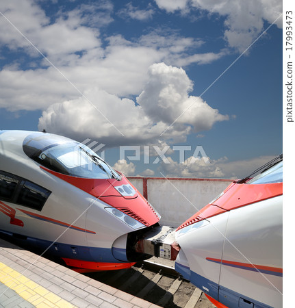 Aeroexpress Train Sapsan against the sky Aeroexpress Train Sapsan against the sky 17993473