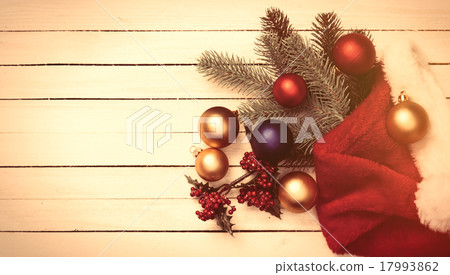 Baubles and Santa Claus hat Baubles and Santa Claus hat 17993862