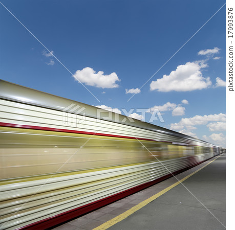 High-speed train with motion blur outdoor High-speed train with motion blur outdoor 17993876