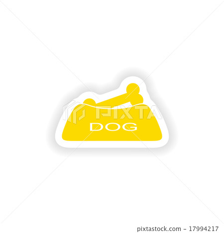 icon sticker realistic design on paper dog bowl icon sticker realistic design on paper dog bowl 17994217