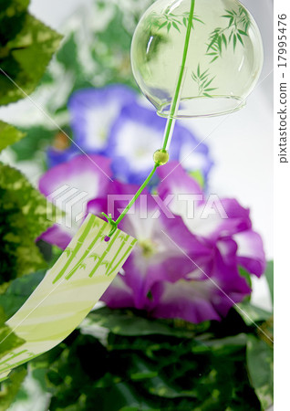 Summer morning glory and wind chimes 17995476