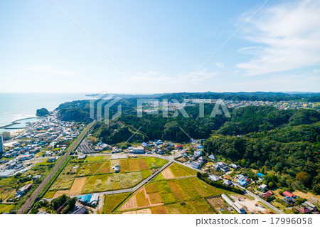 Aerial view of Onjuku cho around autumn day 17996058
