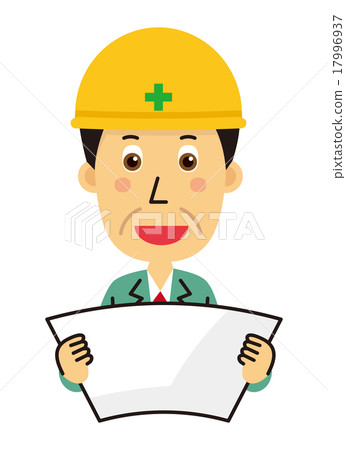 繪圖和頭盔的男人 繪圖和頭盔的男人 17996937