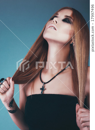 Pretty girl with tattoo 17997496