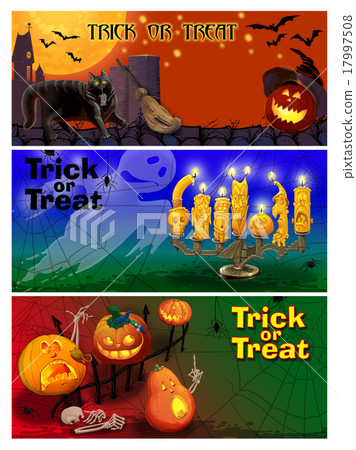 Three Card Invitation of Halloween. Three Card Invitation of Halloween. 17997508
