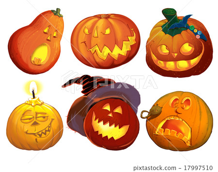 Set pumpkins for Halloween on a white background Set pumpkins for Halloween on a white background 17997510