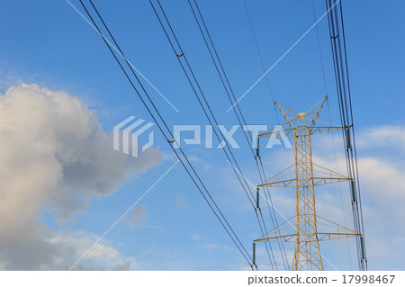 Electricity post in the evening. 17998467