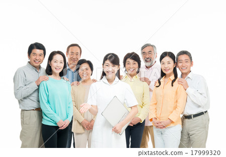 Stock Photo: middle and old aged, married couples, husband and wife