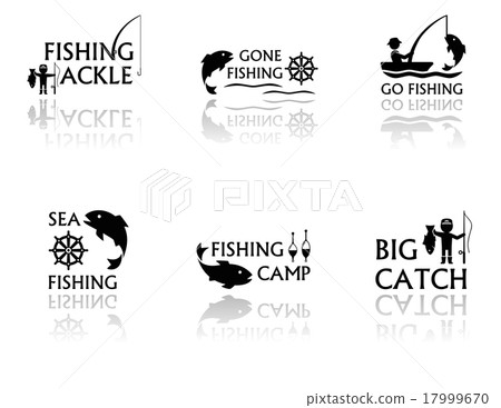 set of fishing symbols 17999670