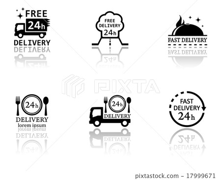 set of food delivery icons set of food delivery icons 17999671