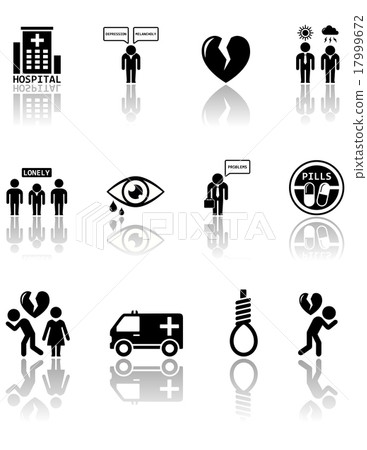 set of mental health icons set of mental health icons 17999672