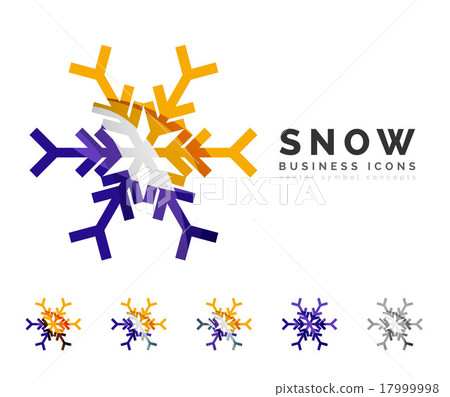 Set of abstract colorful snowflake logo icons Set of abstract colorful snowflake logo icons 17999998