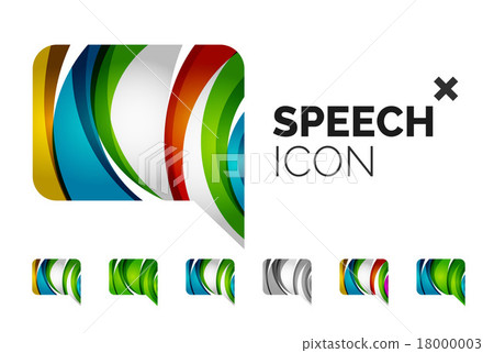 Set of abstract speech bubble and cloud icons Set of abstract speech bubble and cloud icons 18000003