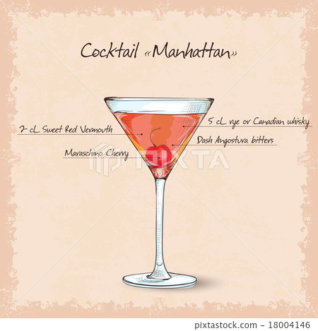 cocktail manhattan scetch 18004146