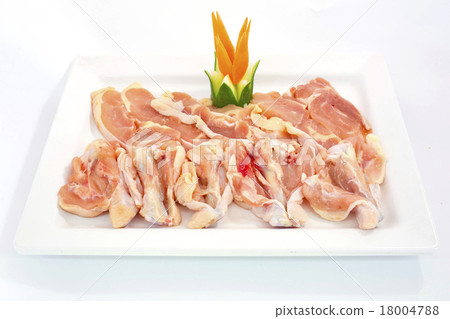 Fresh slices of chickene on white background Fresh slices of chickene on white background 18004788