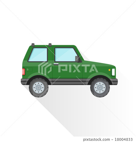 vector green off-road suv car body illustration 18004833
