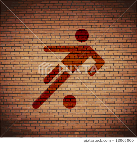 football player. Flat modern web button and space football player. Flat modern web button and space 18005000