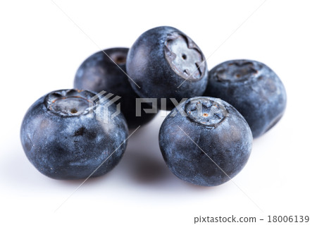 Fresh blueberries in wooden spoon 18006139