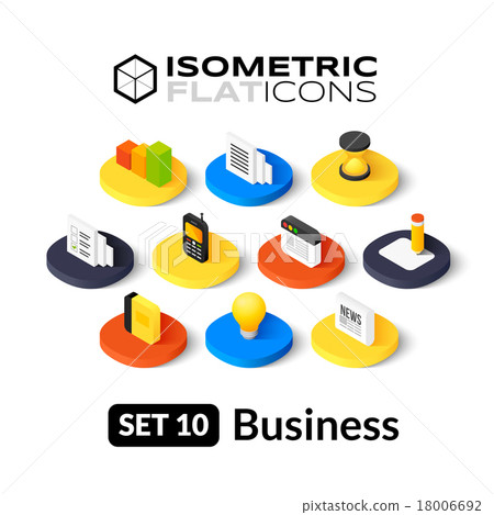 Isometric flat icons set 10 18006692