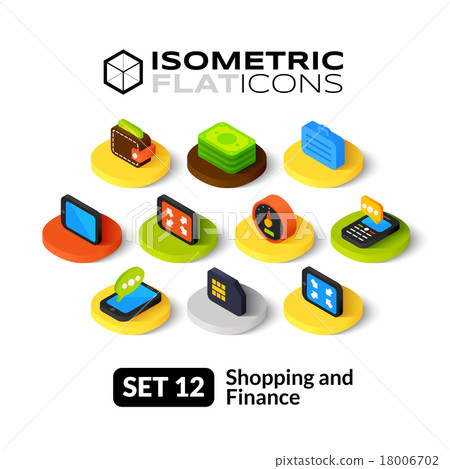 Isometric flat icons set 12 Isometric flat icons set 12 18006702