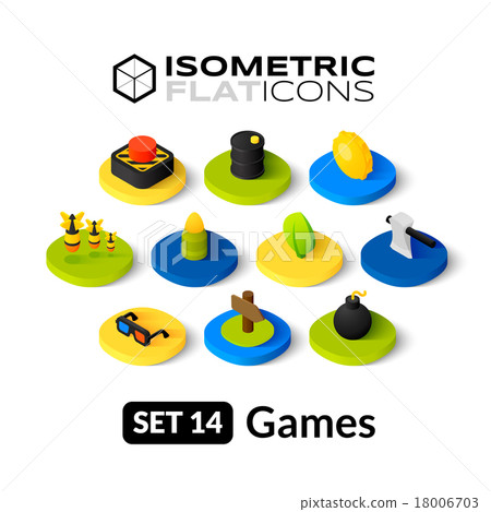 Isometric flat icons set 14 18006703