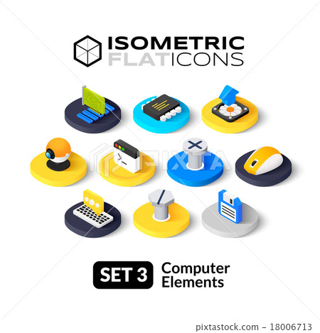 Isometric flat icons set 3 - Stock Illustration [18006713] - PIXTA
