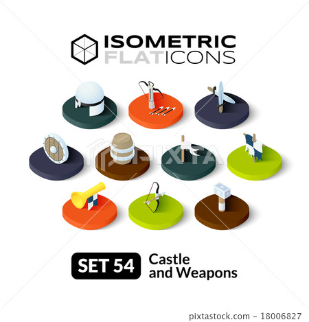Isometric flat icons set 54 Isometric flat icons set 54 18006827