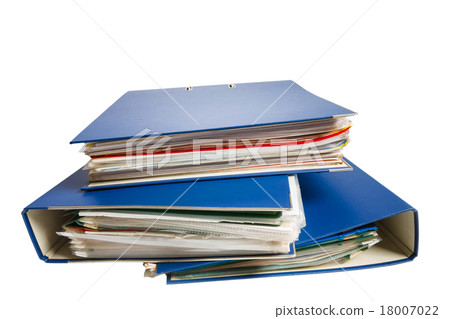 Stack of folders isolated on white background 18007022
