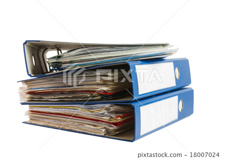 stack of file folders isolated on white background stack of file folders isolated on white background 18007024